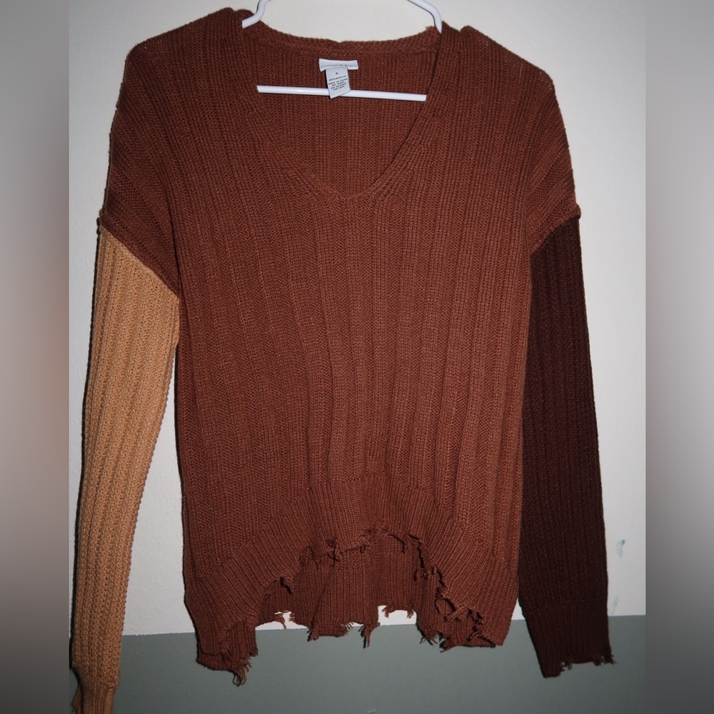 Rue21 Brown Distressed Sweater